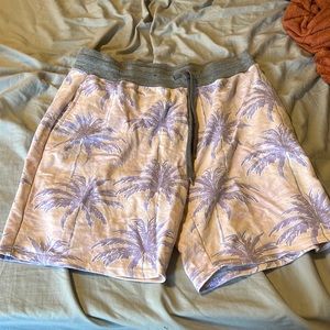 men lounge shorts with palm trees